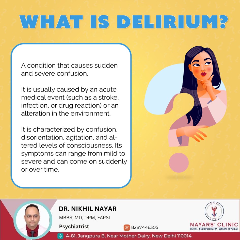 Dr - Delirium is a sudden and severe disturbance in mental function ...