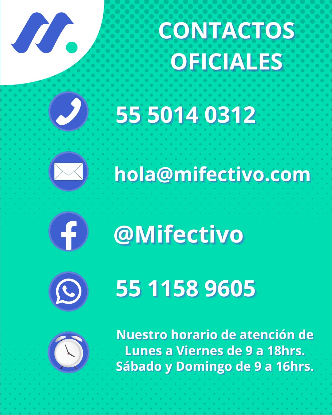 Mifectivo - Te compartimos nuestros datos oficiales para contacto ...