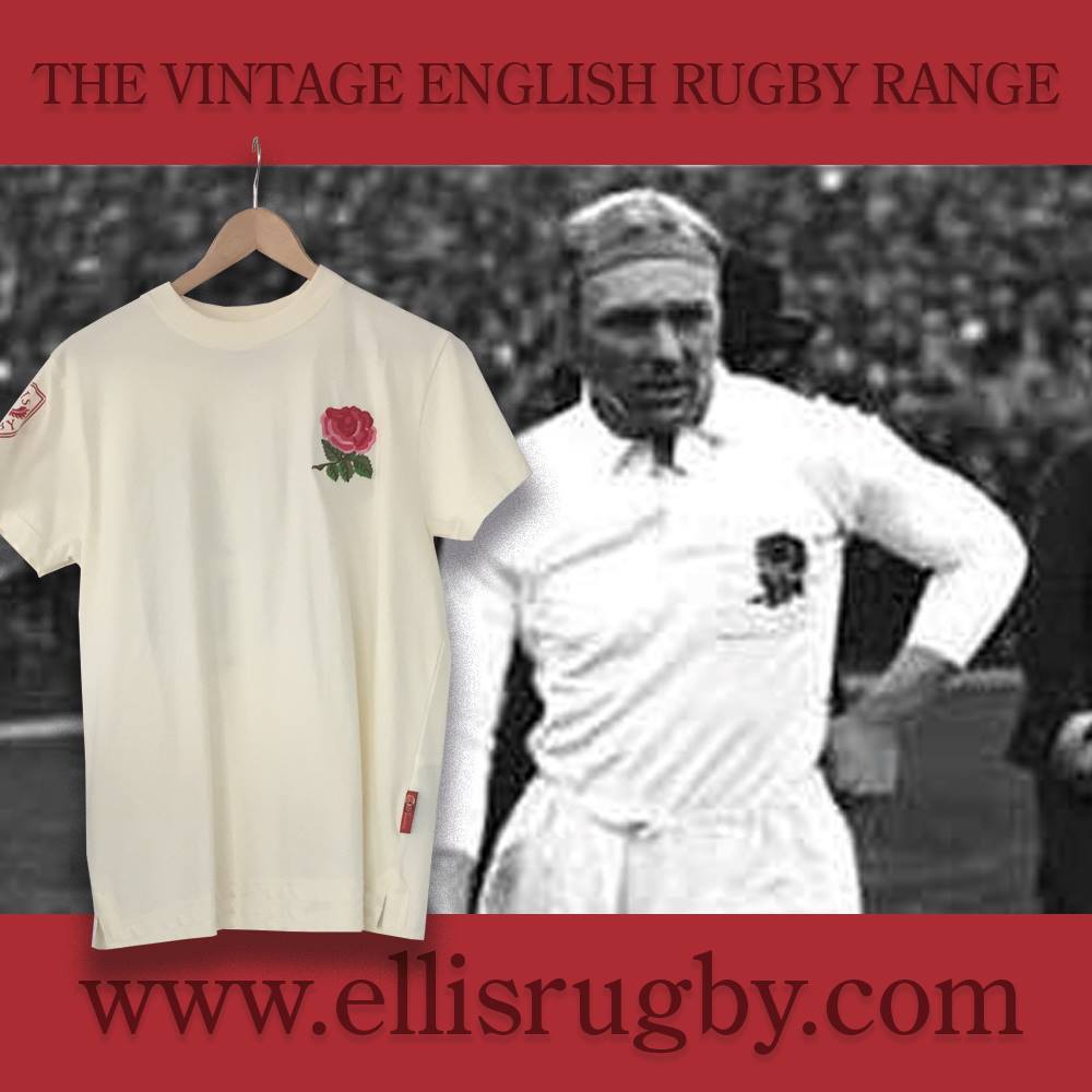 Ellis Rugby - THE VINTAGE ENGLISH RED ROSE T-SHIRT The...