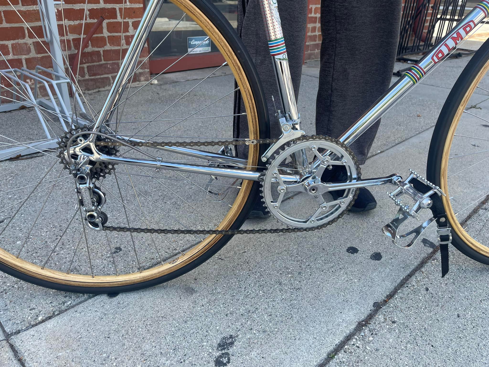 Vintage Olmo bicycle with Campagnolo and wooden rims