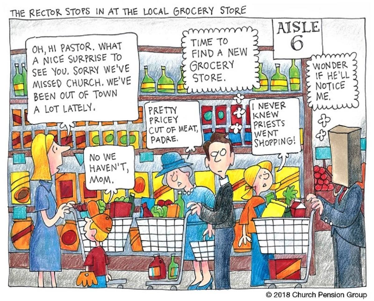 The rector goes grocery shopping.... - Episcopal Church Memes