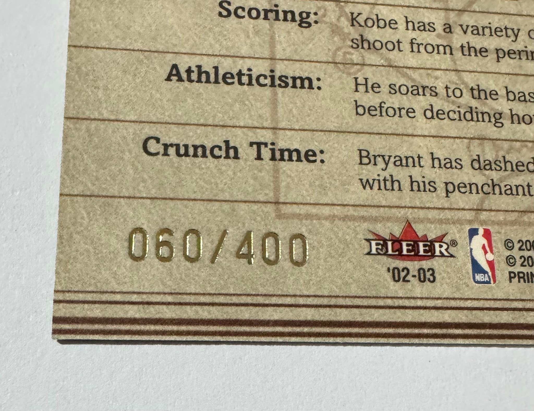 What is the Kobe Bryant Fleer Platinum card?