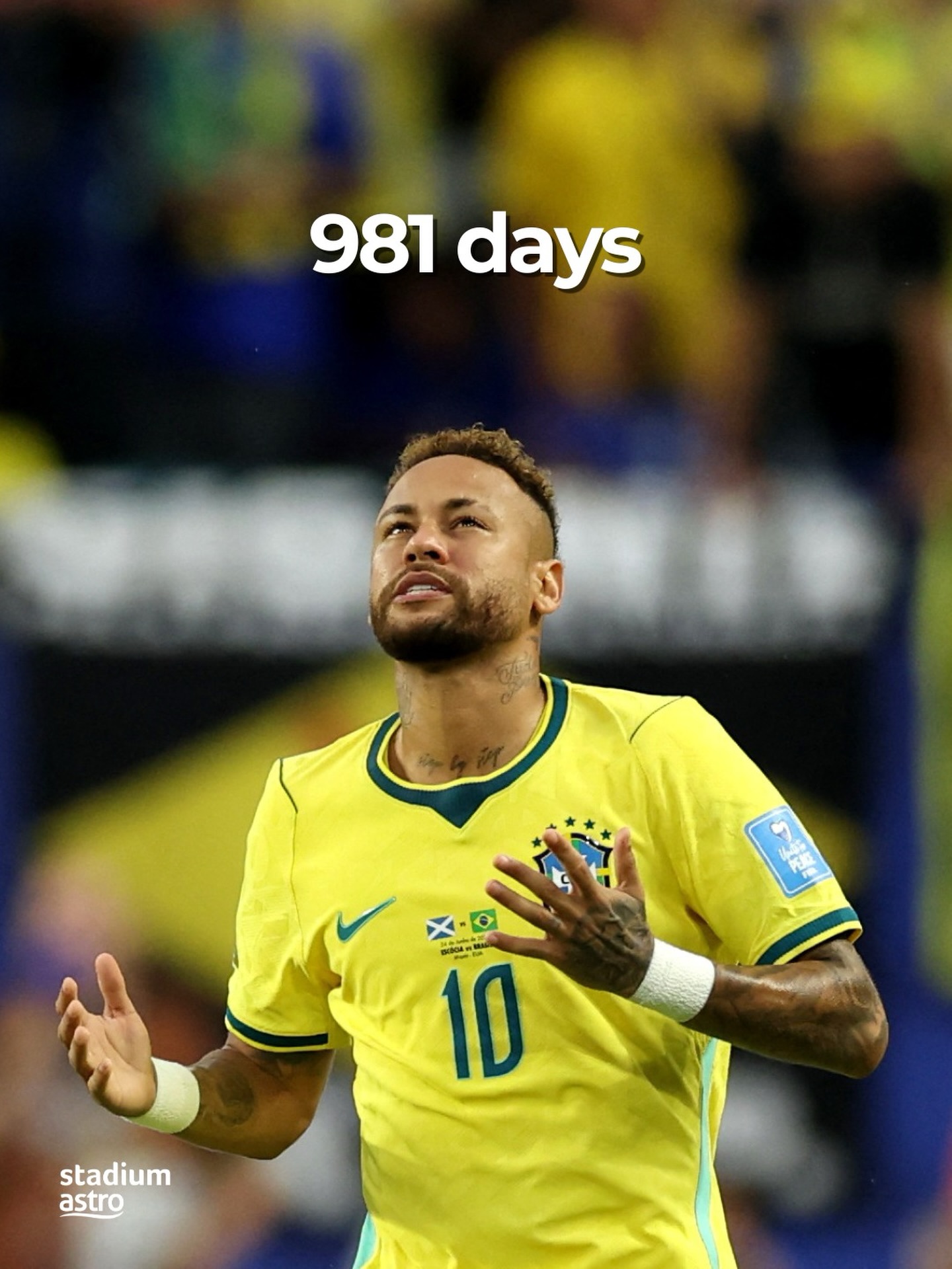 テレビ Neymar 981 days later… he's back 🥹🇧🇷 Neymar Jr returns to the pitch in