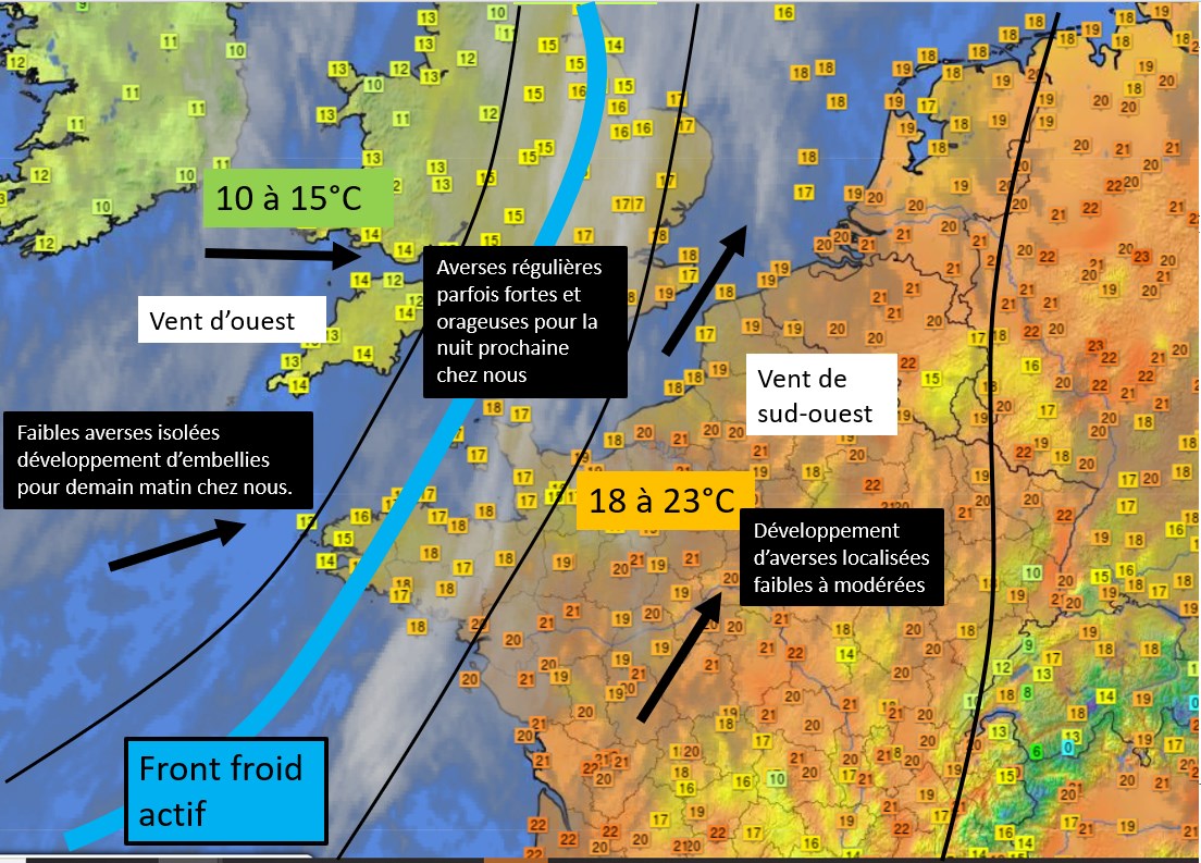 Info Meteo - PASSAGE D'UN FRONT FROID ACTIF LA NUIT...