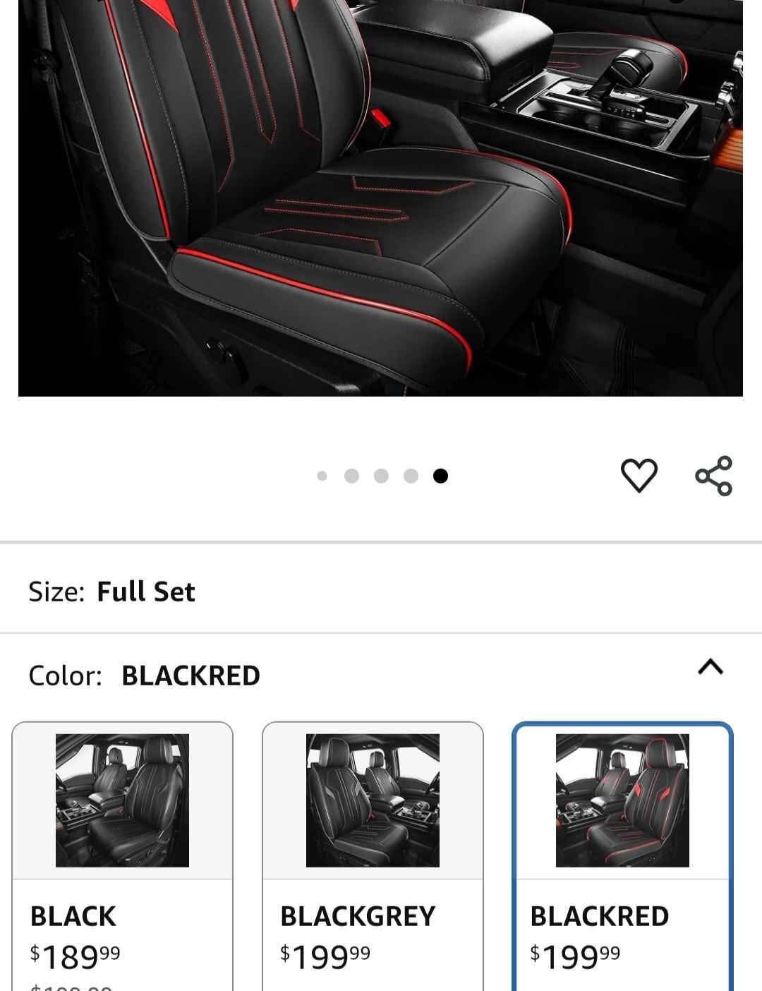 RK ACCESSORIES Sporty Full Seat Cover Set For Ford Fiesta, Focus, Mondeo, Fusion, Ka - Black/Trax Red
