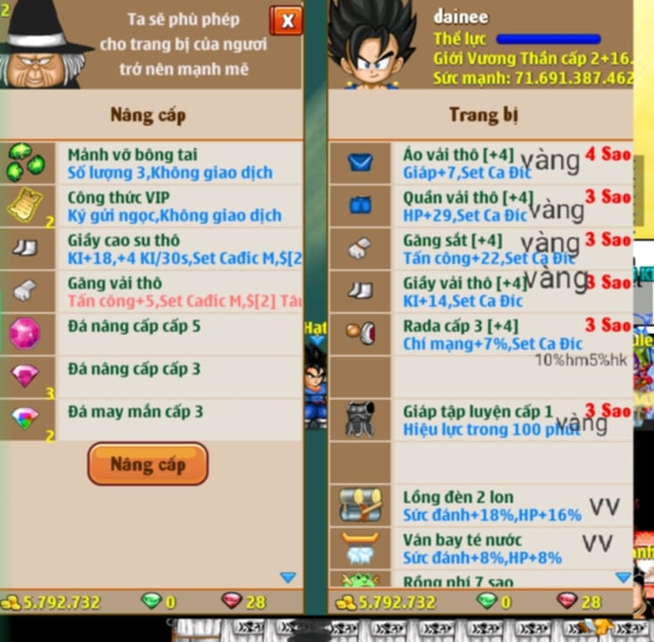 Ngọc Rồng Online Sv Super 1 by Nguyễn Thịnh | giá đẹp bay đăng ký ảo ...