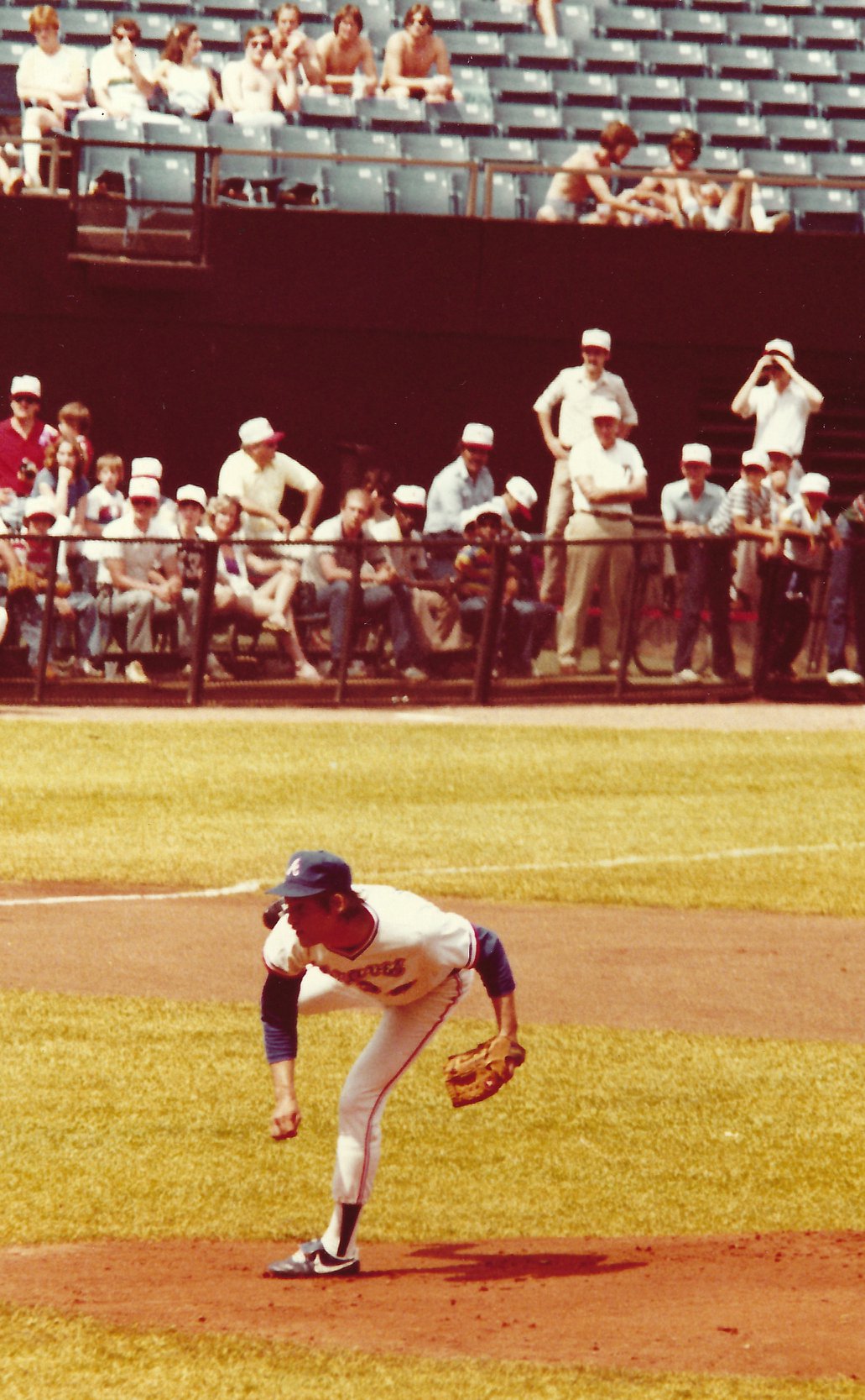 Where is Fredbird in this 1982 NLCS photo?