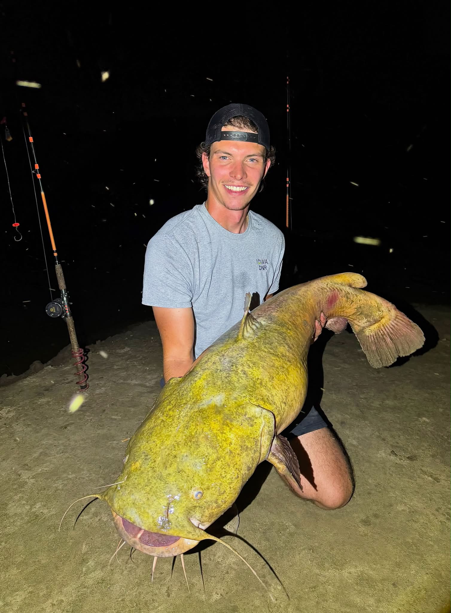 Angler lands giant fish after intense fight