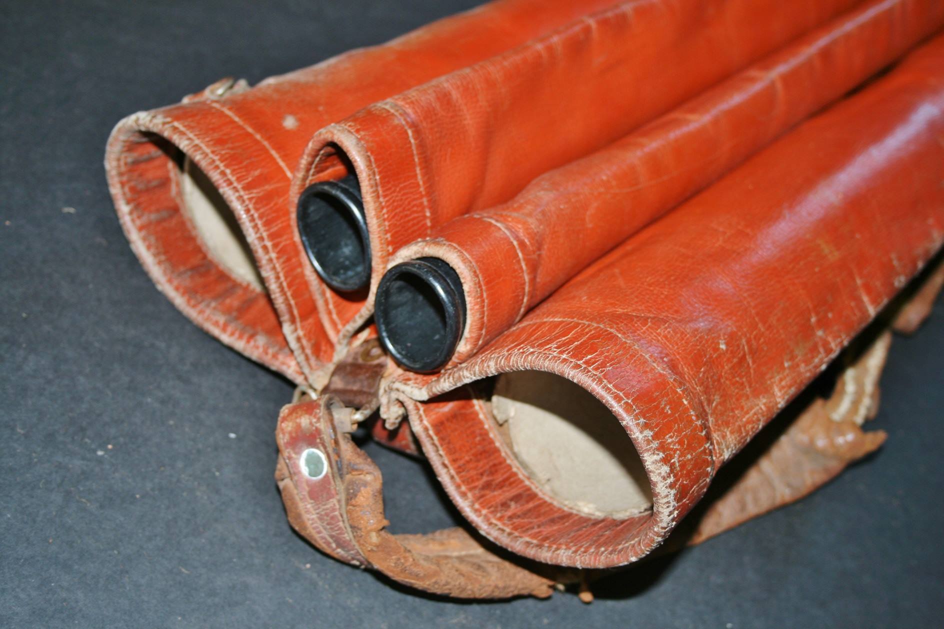 What is this old military chute bag with leather piece and 