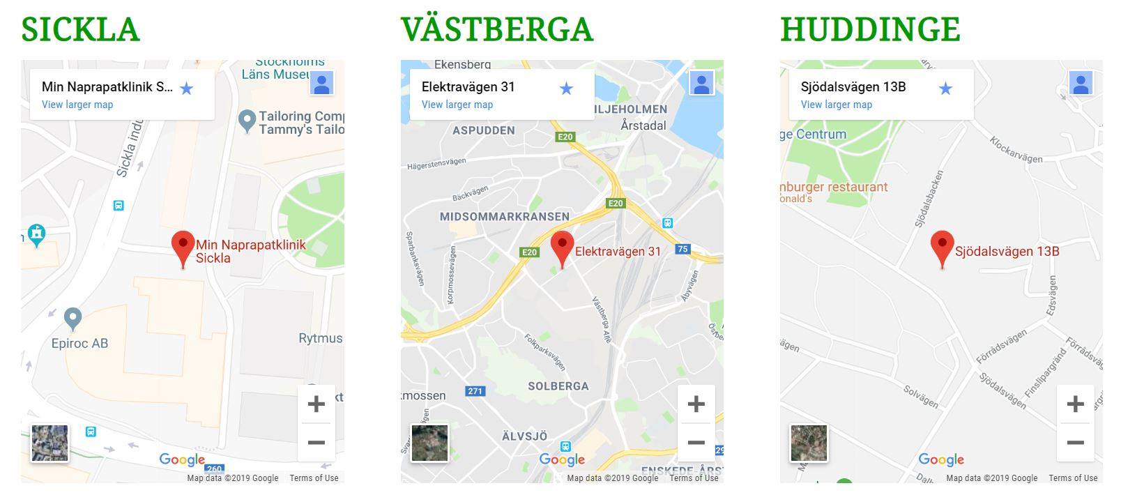 Vi finns i Sickla, Västberga... - Naprapatlandslaget Sickla