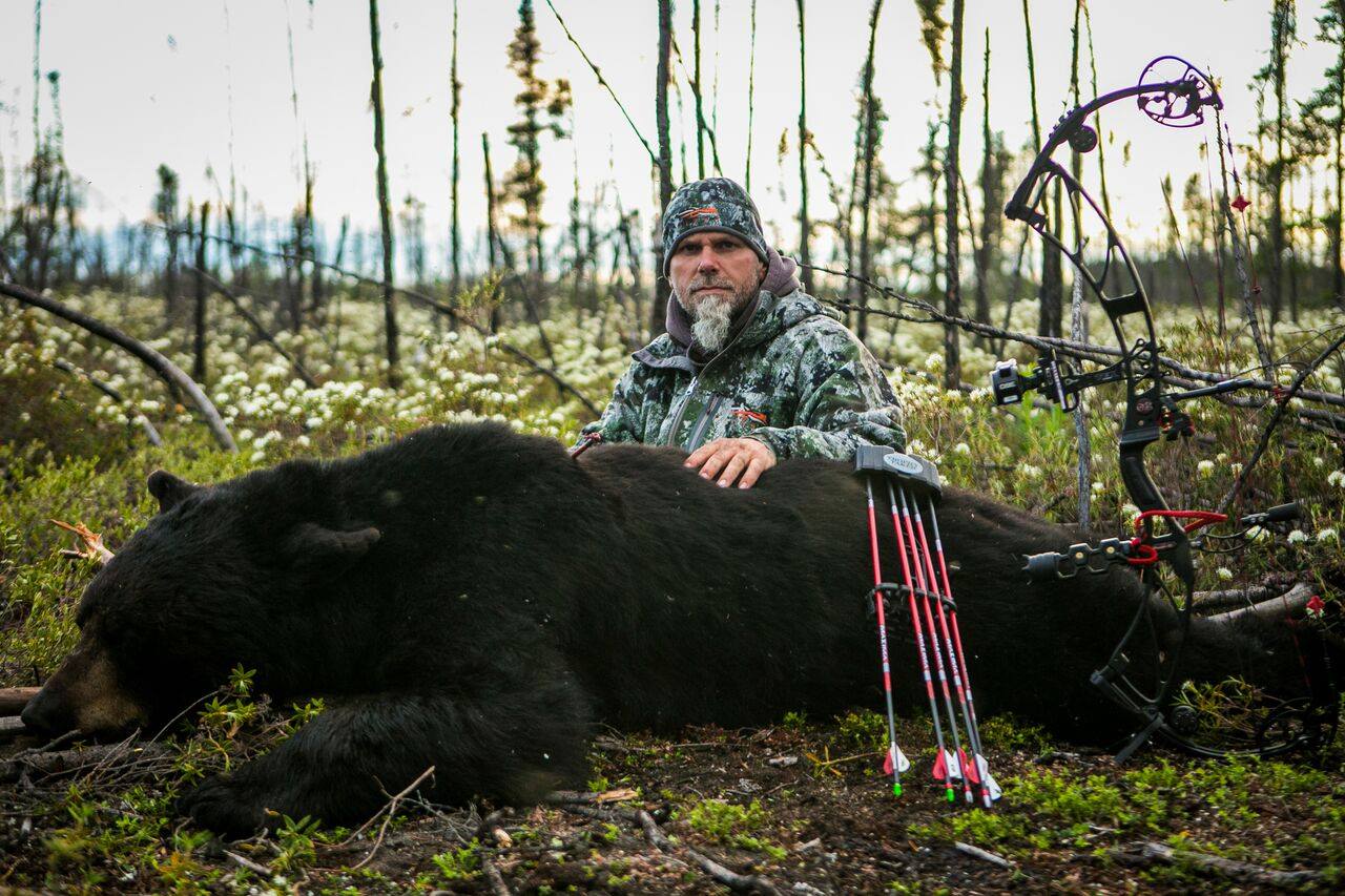black bear field dressing I have hunted with Mike Grundman and Saskadrenaline outfitters for years. I have been very fortunate over the years to kill some great bears with Mike. This year on the last afternoon Width:W #ball gown Petite Studio's Elisha Tencel