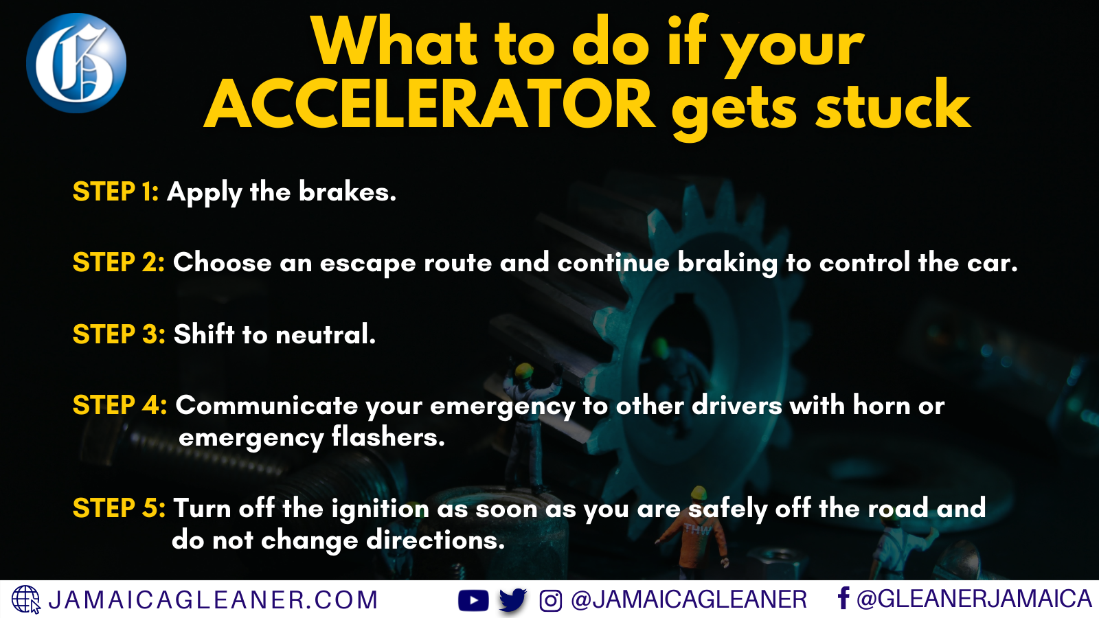 Jamaica Gleaner - A stuck accelerator is crisis. What... | Facebook