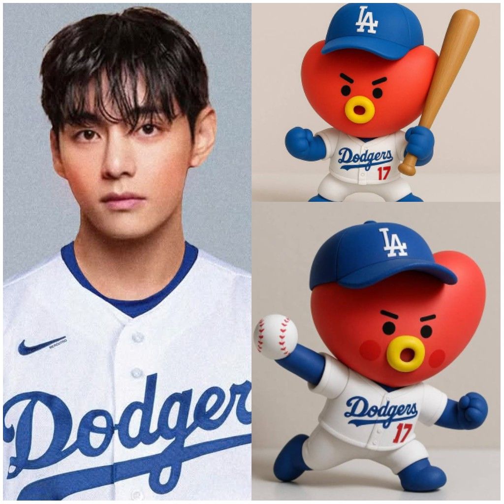 Kim Taehyung & Tata with Dodgers Outfit ❤️