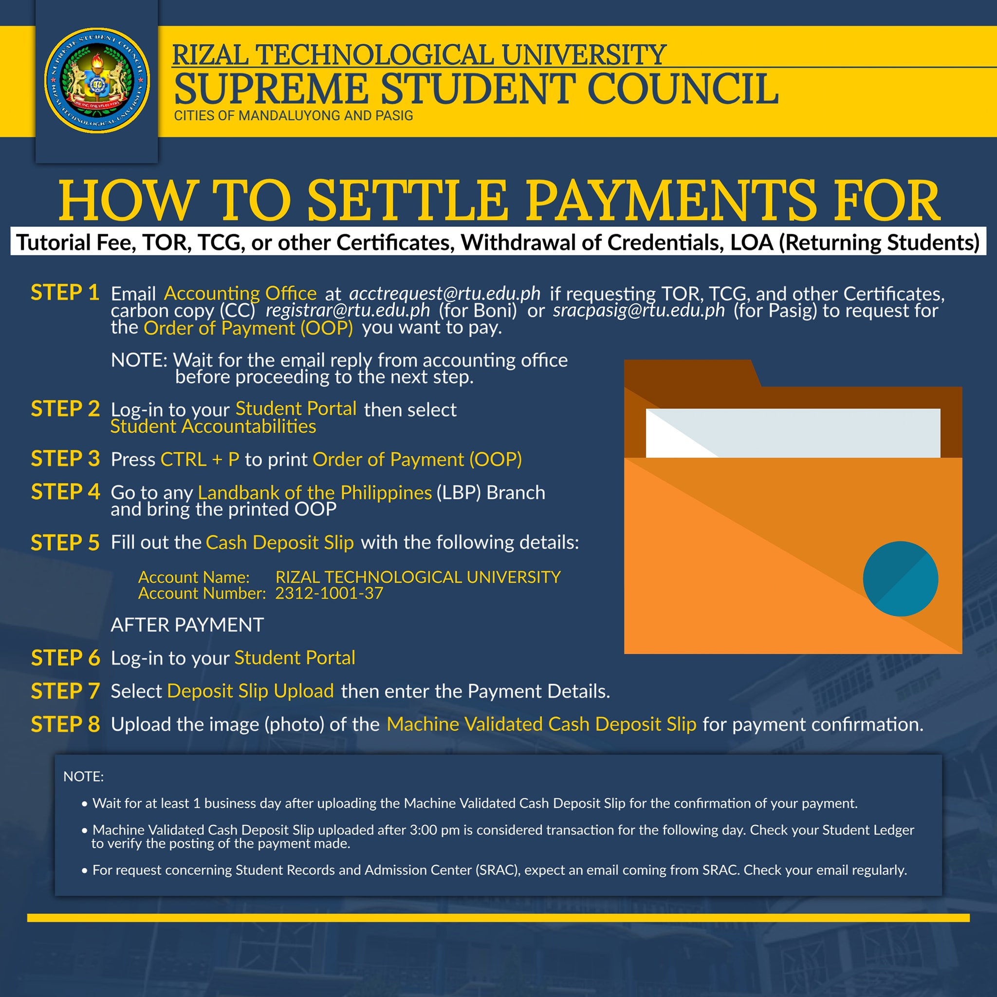 RTU Supreme Student Council - SRAC (REGISTRAR) RELATED TRANSACTION HOW ...