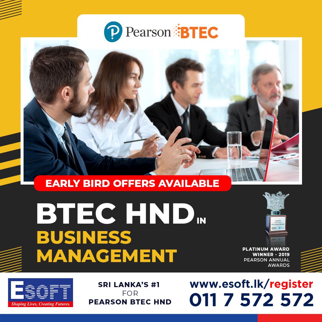 Esoft Metro Campus Obtain Your 𝗣𝗲𝗮𝗿𝘀𝗼𝗻 𝗕𝗧𝗘𝗖 𝗛𝗡𝗗 𝗶𝗻 𝗕𝘂𝘀𝗶𝗻𝗲𝘀𝘀 𝗠𝗮𝗻𝗮𝗴𝗲𝗺𝗲𝗻𝘁 From Sri Lanka S 1 Pearson Partner Learn How To Drive Business Growth Create Brand Awareness And Most Importantly Be Change Ready