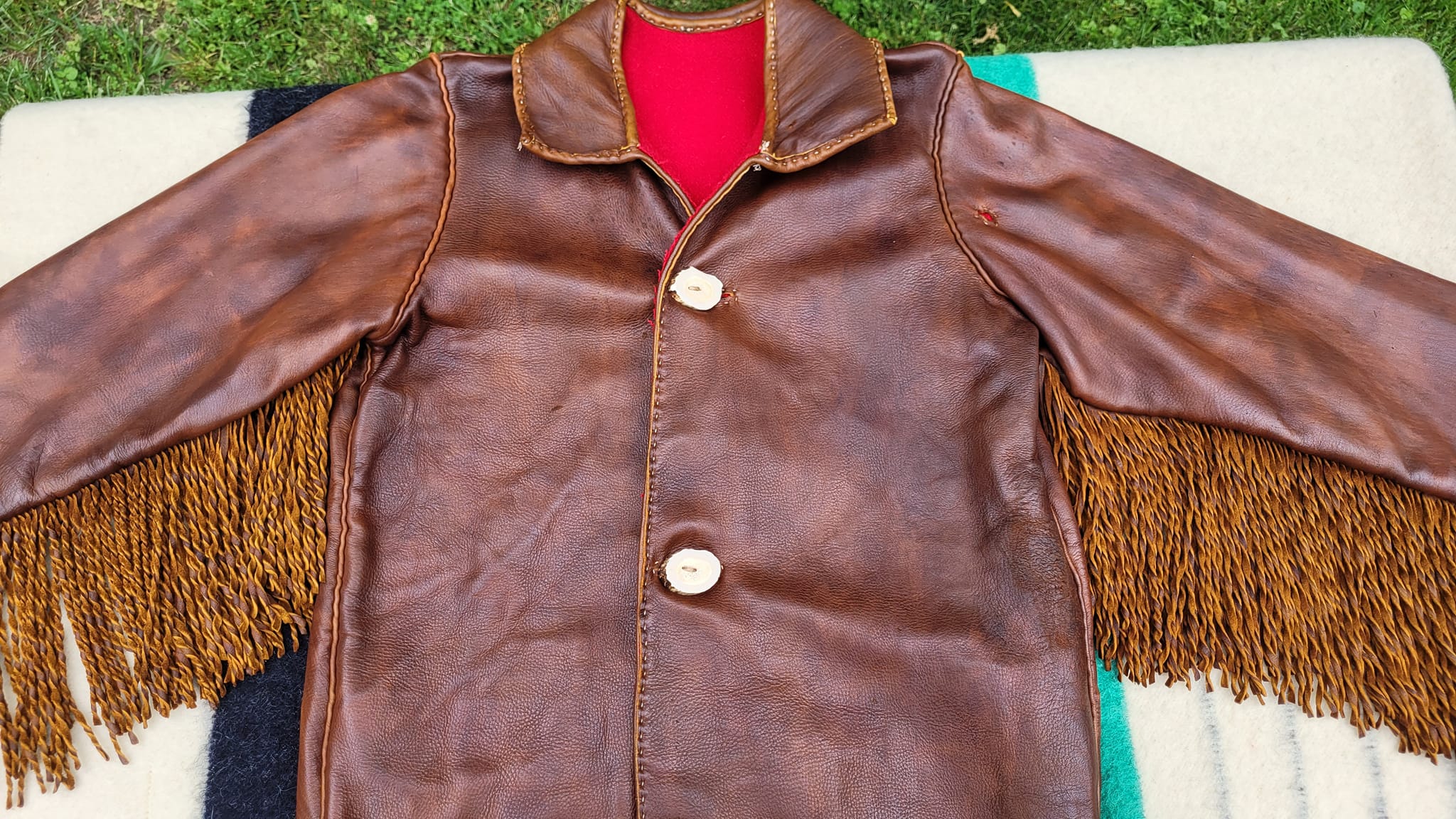 Handmade Frontiers Man Jacket with Antique Wool Lining