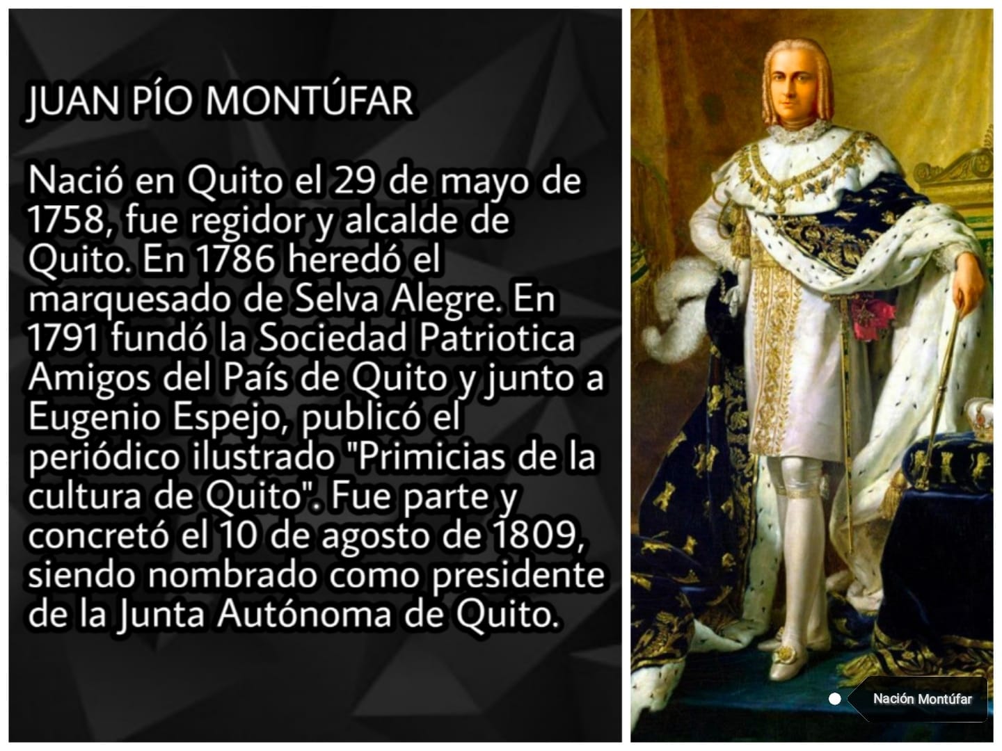 Nación Montúfar - ⭕ LOOR A JUAN PÍO MONTÚFAR ⭕ Hoy, 262 años de su ...