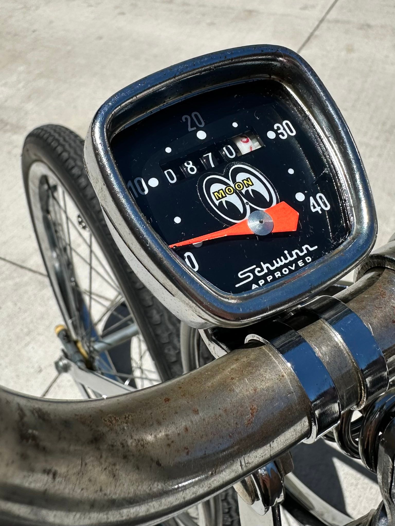 vintage schwinn bicycle speedometer WITH BRACKET DORCY RACING FLAG NOS  Bicycle Heaven My Newly Finished 1948 Schwinn