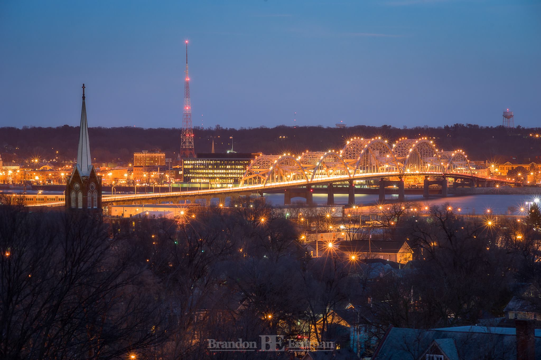 The view from Western Avenue looking towards downtown Davenport