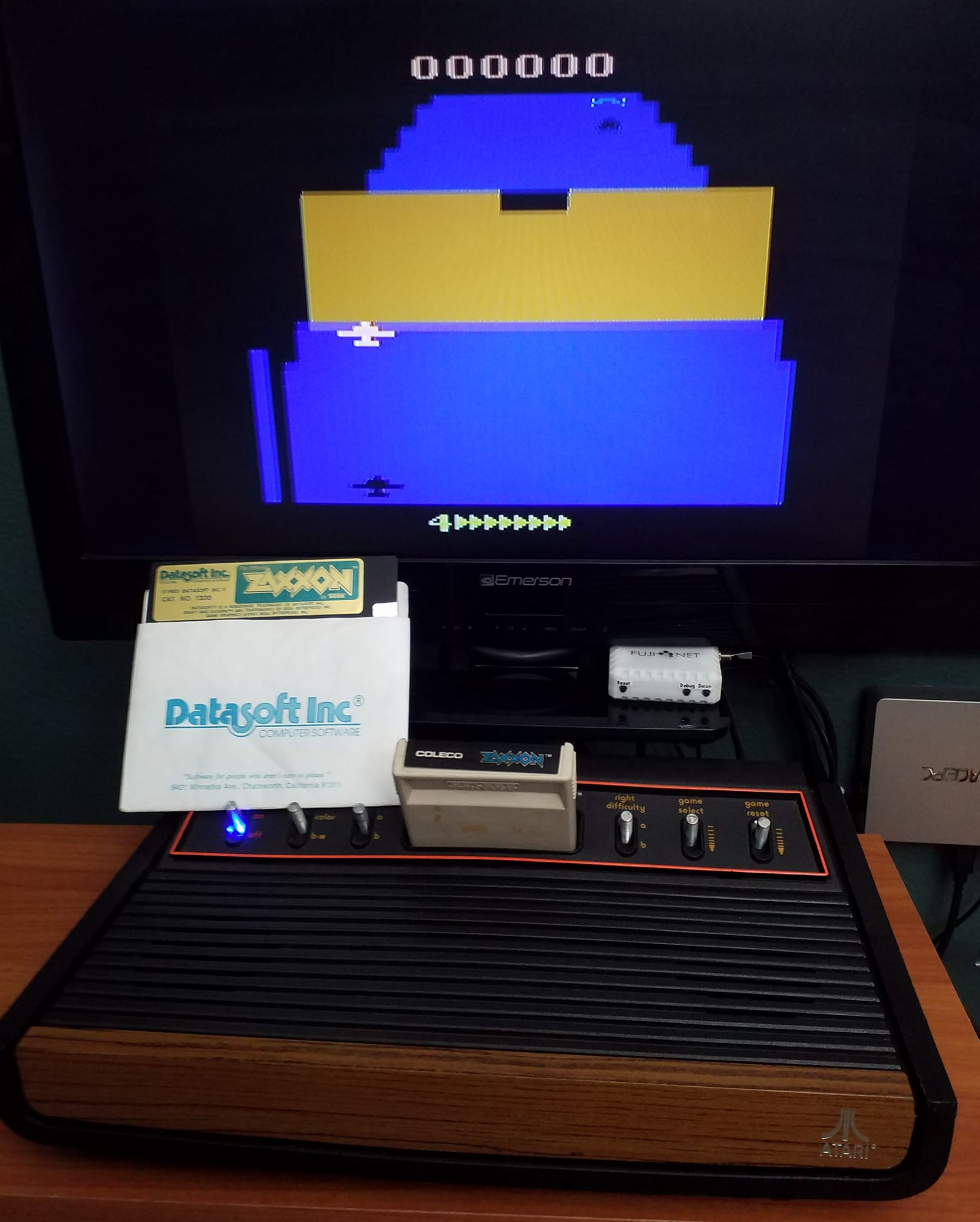 Jeu Vidéo ZAXXON Pour Atari 2600 – Avec Boîte D'origine (sans Notice), En Bon état Vintage