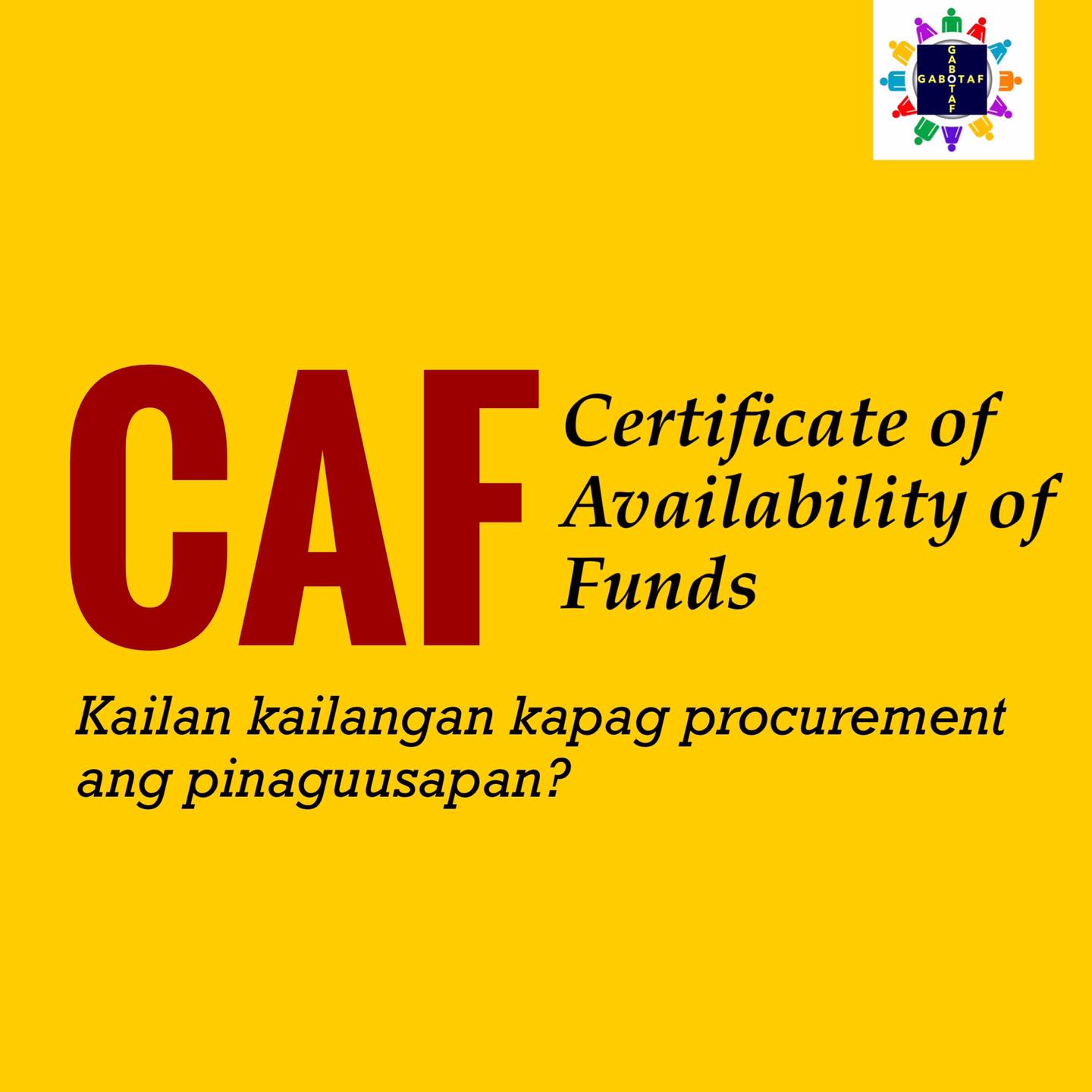 Sender: Hi po. Ano po ba hinihingian ng CAF, yung mga for public ...