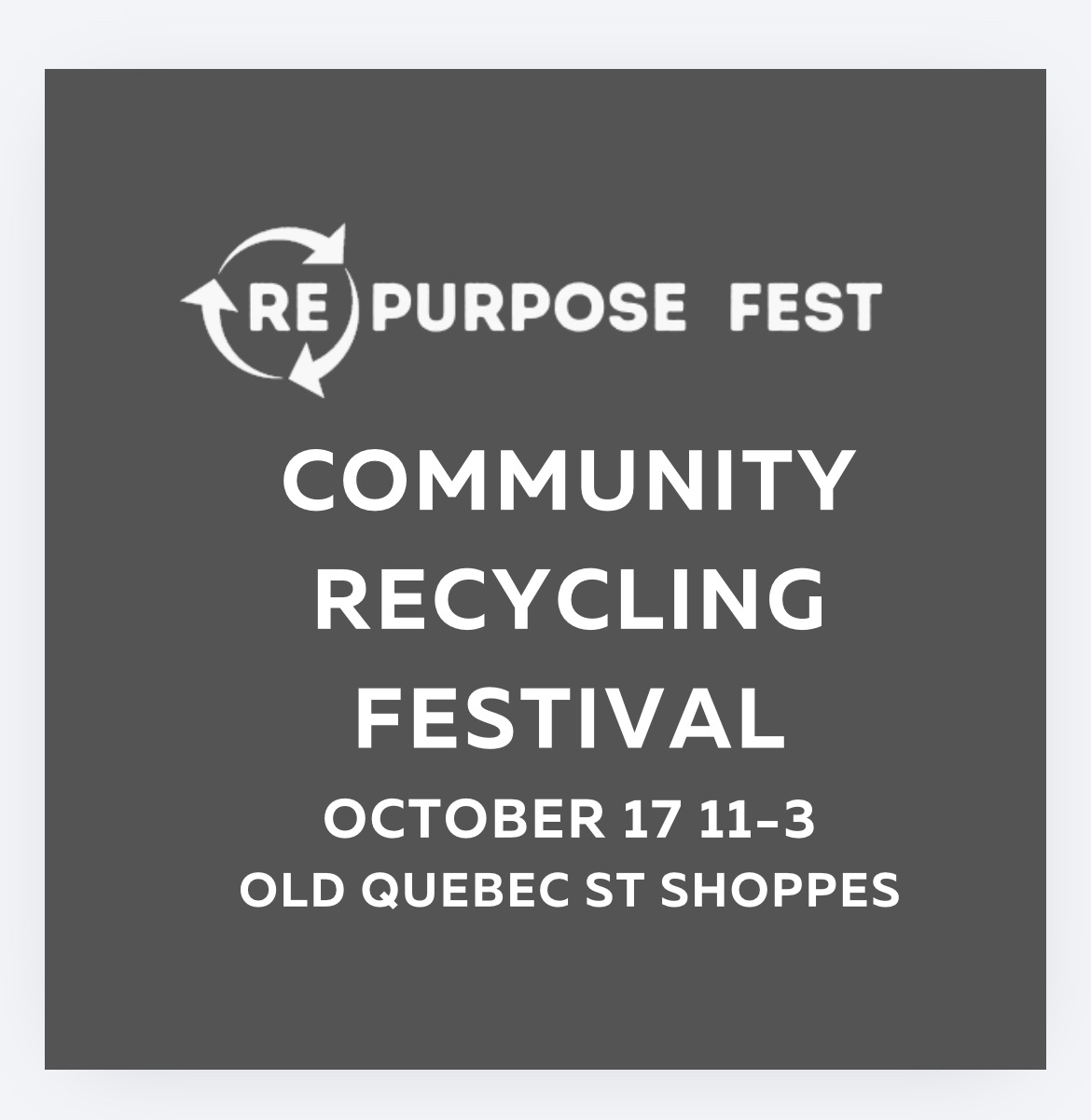 Re:Purpose Fest a Community Recycling Festival