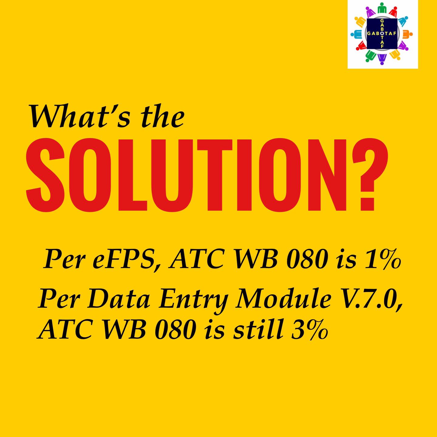 eFPS vs. Data Entry Module’s tax rate for ATC WB 080 Sender: Good day ...