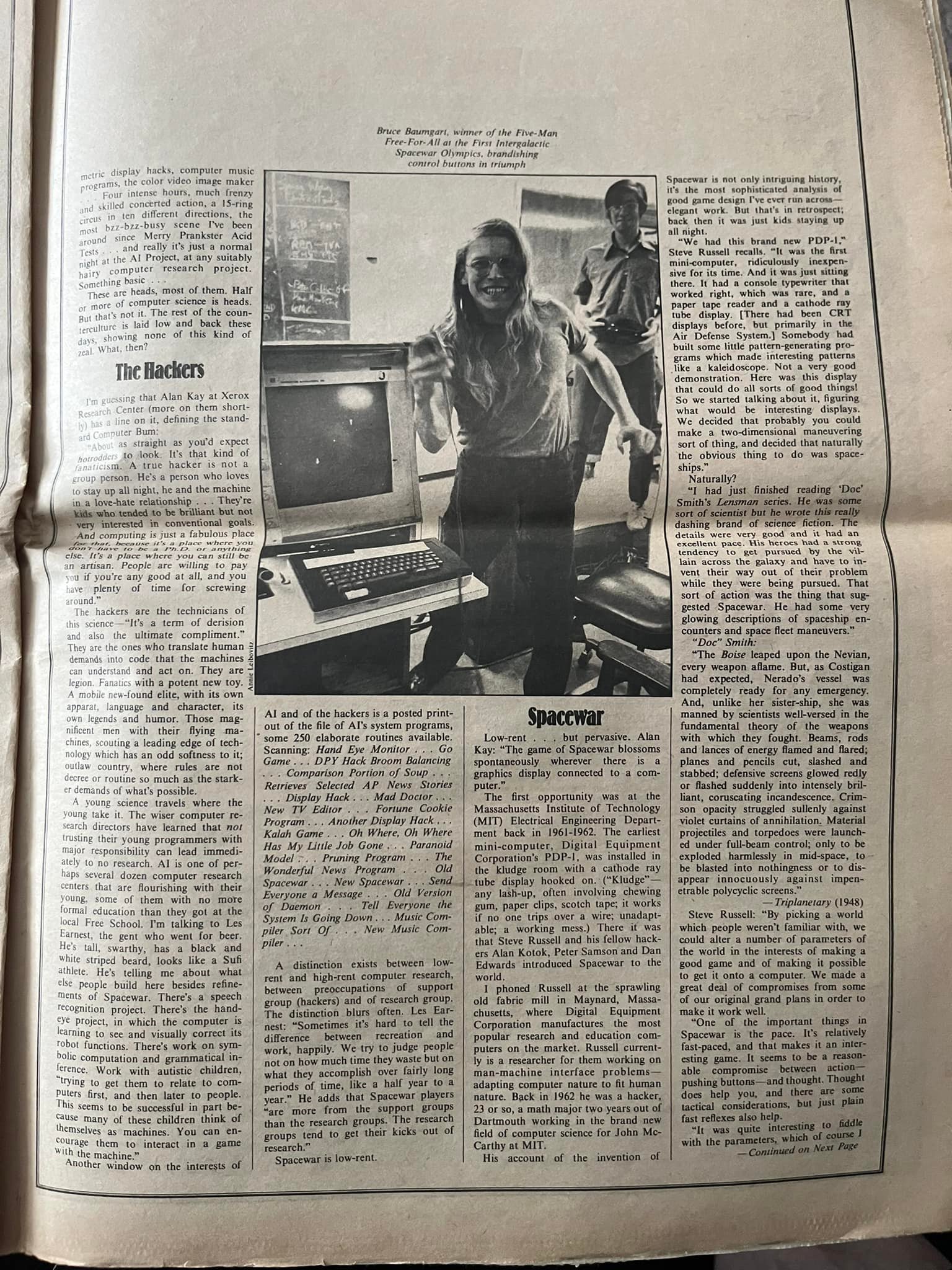 From the Atari Museum archives, 1972 Rolling Stone article on