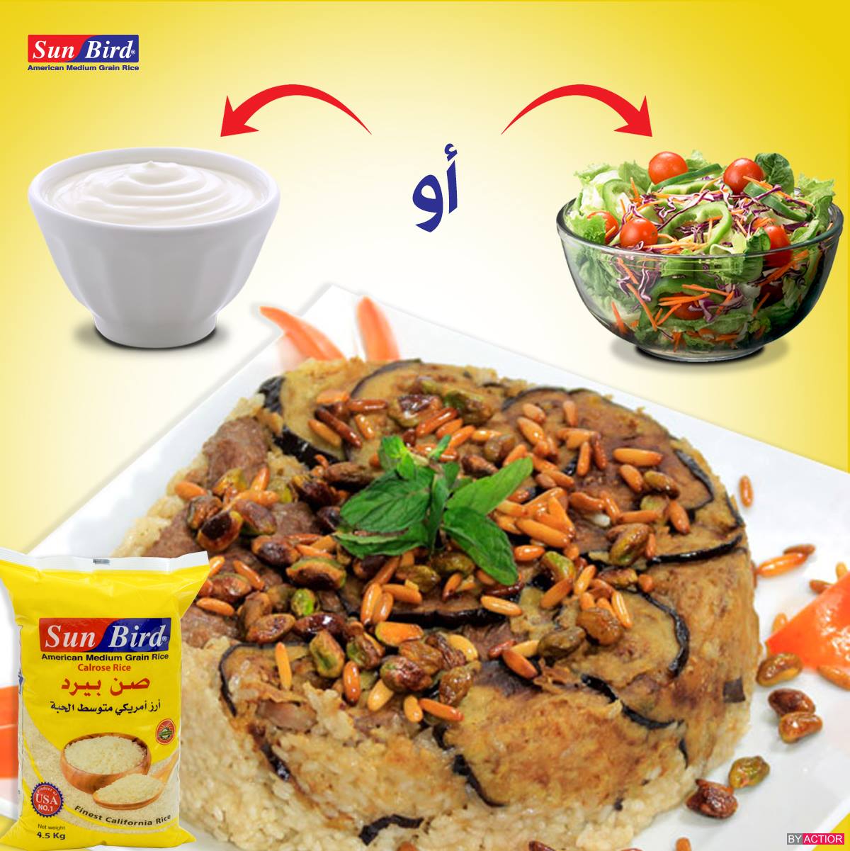 Sun Bird Rice أرزصن بيرد - المقلوبة هي الأكلة الي بنتفق كلنا على حبنا ...
