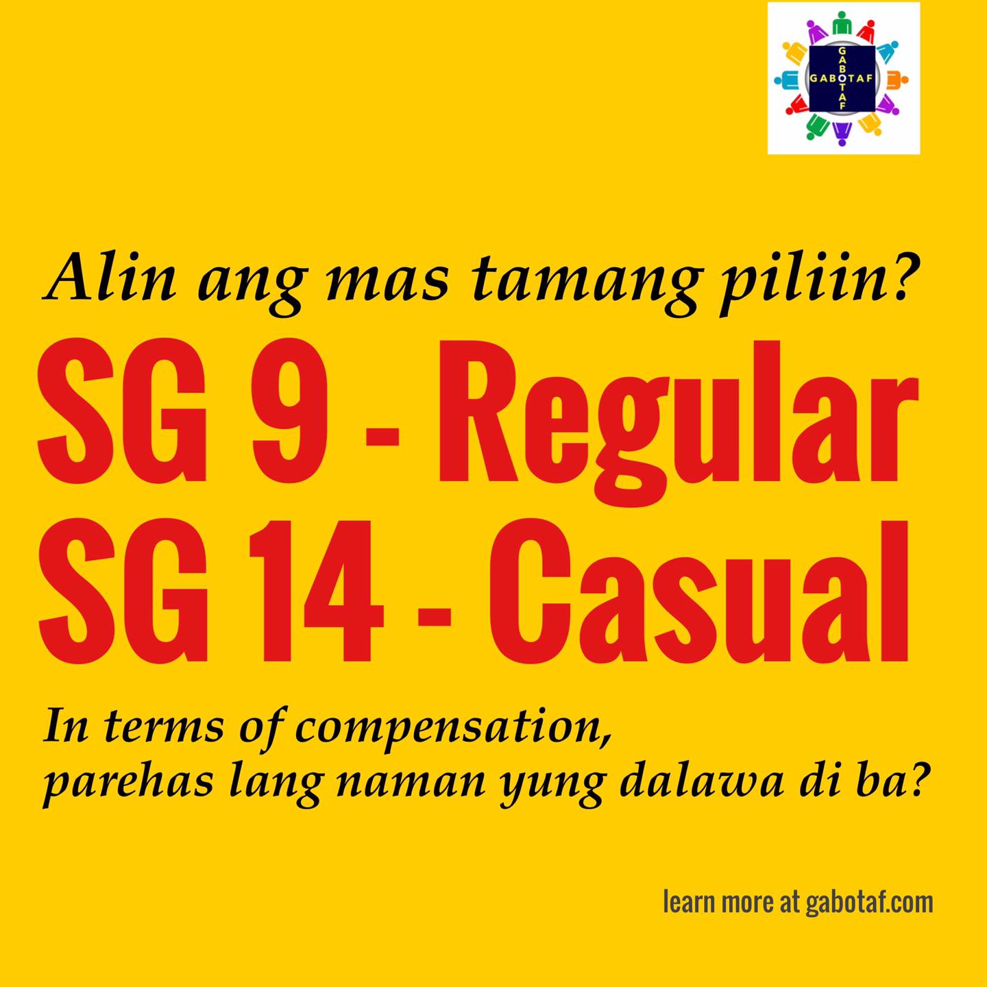 Which one is the Best Career Opportunity — Salary Grade 9 (regular ...