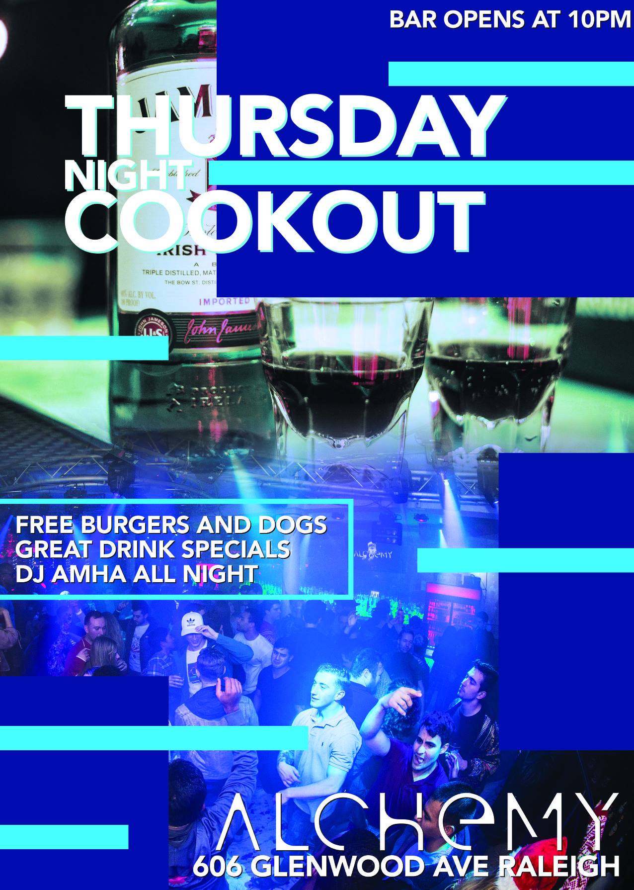 Alchemy Raleigh - THURSDAY NIGHT COOKOUTS! Free burgers and hotdogs ...