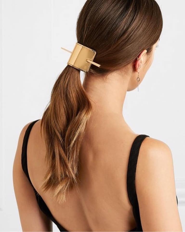 Barrette à Cheveux Balmain Plaquée Or - Avec Logo, Neuve Avec étiquettes, Fabriquée En France
