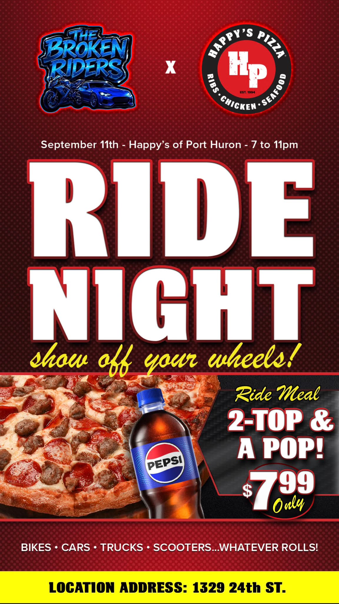 12' September – Are You Free Tonight 🏍️🔥 RIDE NIGHT IS HEADING TO PORT HURON! 🔥🏍️