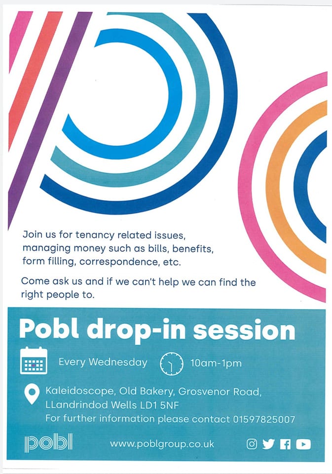 Pobl Group are now offering a drop in... - Kaleidoscope Powys