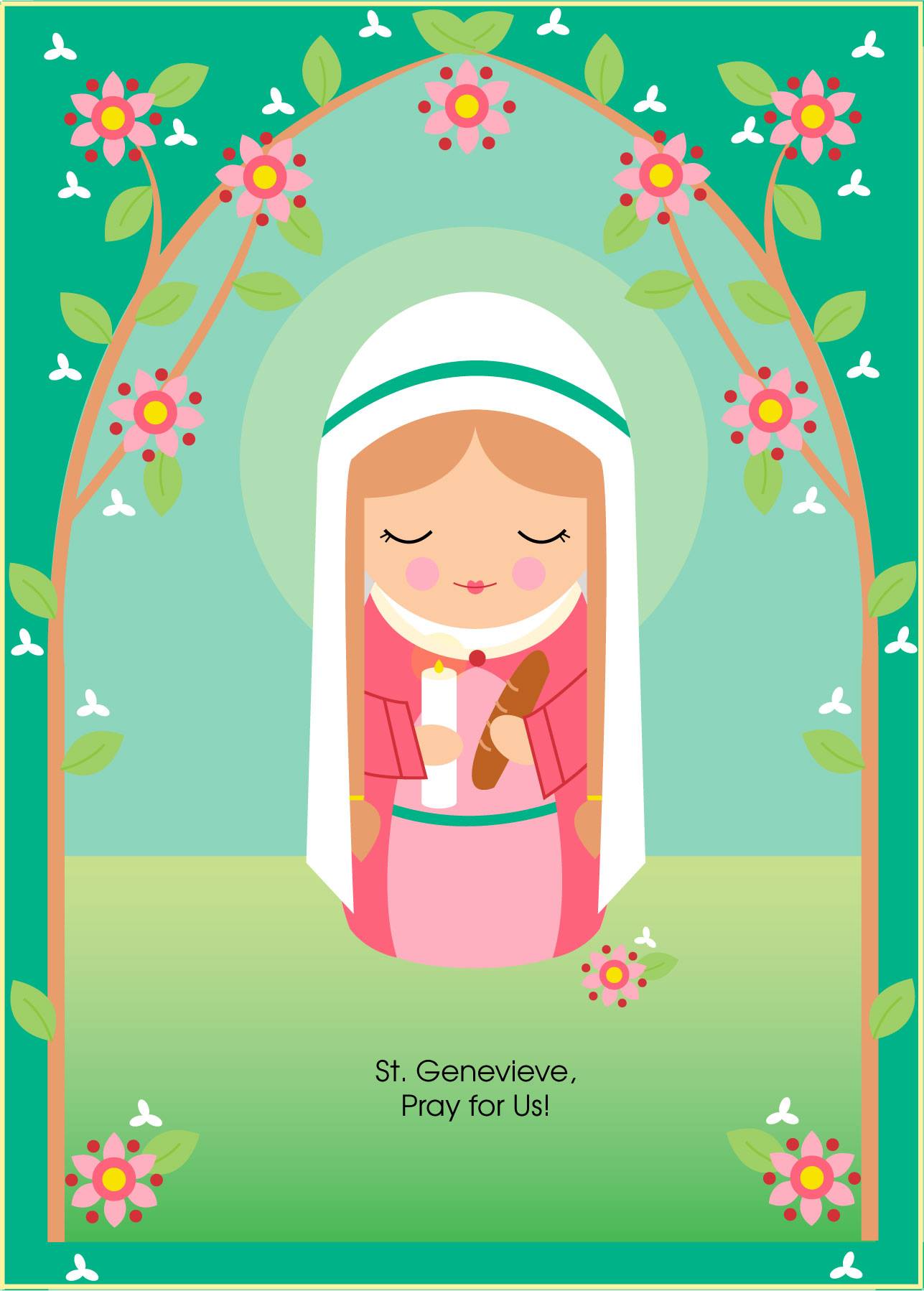 Happy feast day of St. Genevieve! . St. Genevieve is the patron saint of Paris. She was consecrated to God at a young age as a virgin and she dedicated herself to
