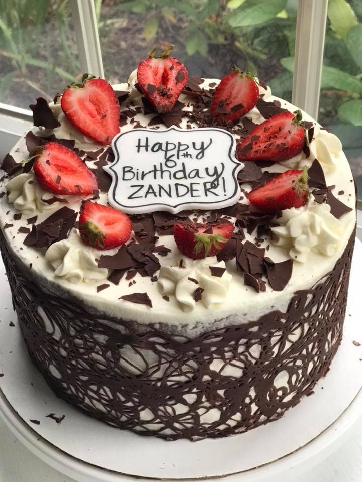 Classic Black Forest cake with strawberries!