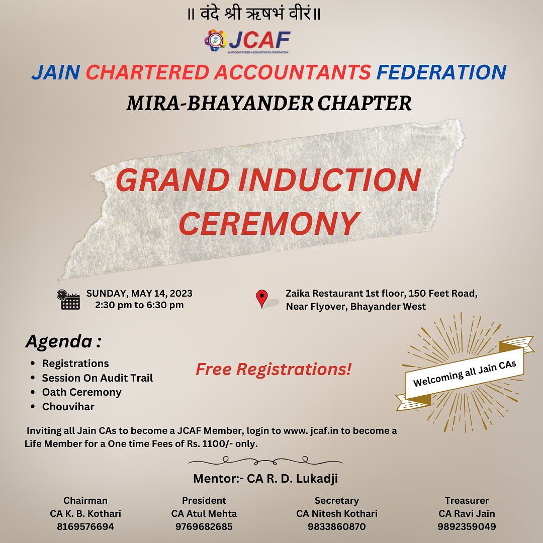 Jain Chartered Accountants Federation - *New Chapter Installation on ...