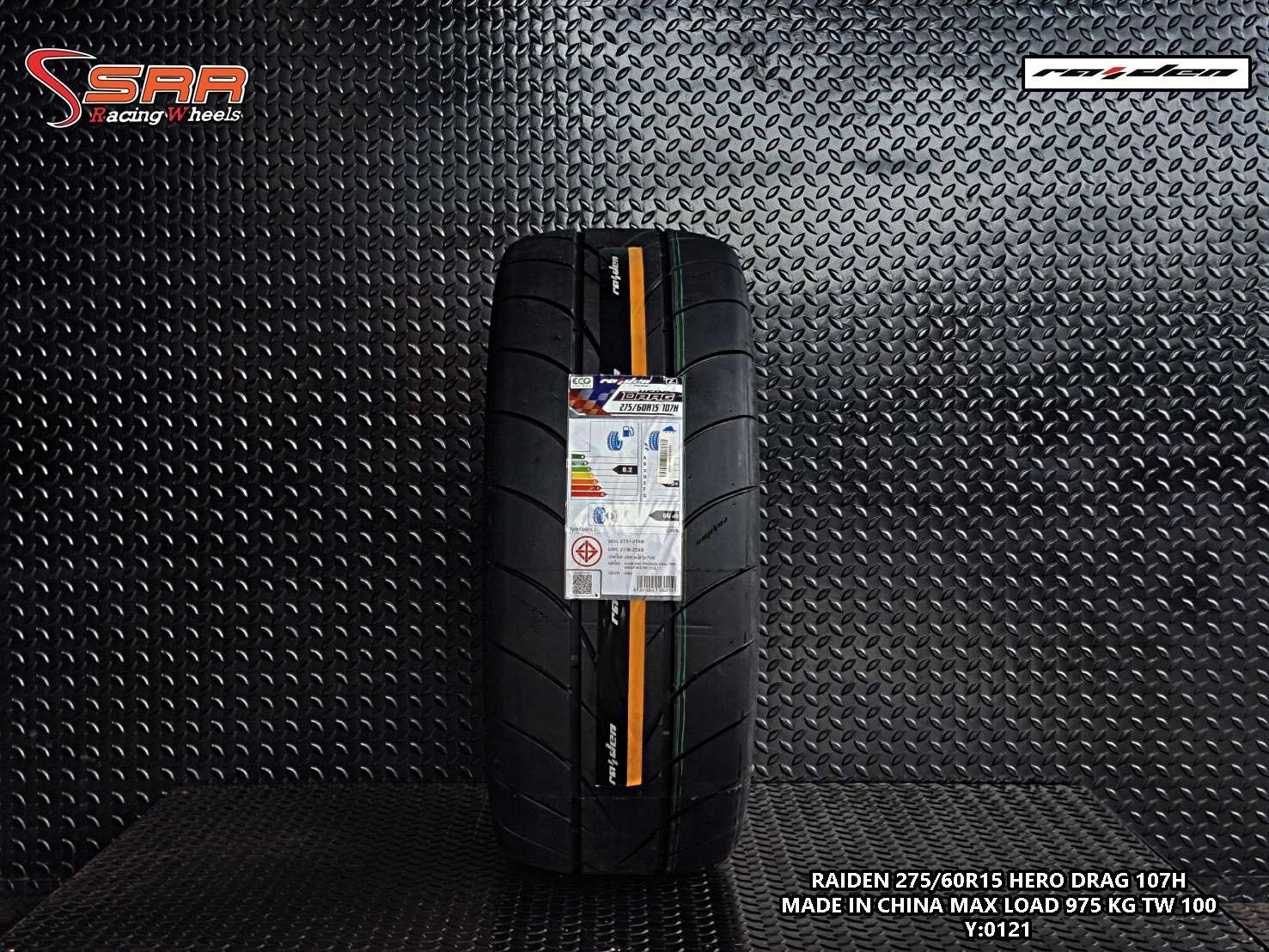 RAIDEN 275/60R15 HERO DRAG (LEFT-YELLOW) 107H (ตัวหนังสือขาว) MADE IN ...