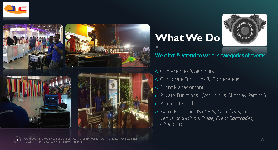 Combine Events Management | Kampala