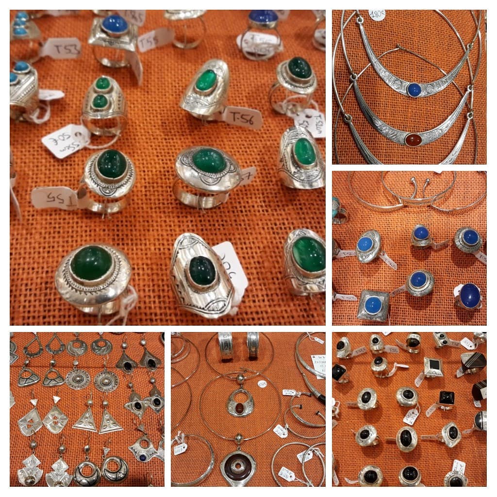 Parure De Bijoux Touareg En Argent Sterling Et Bois - Niger Années 50 - Occasion
