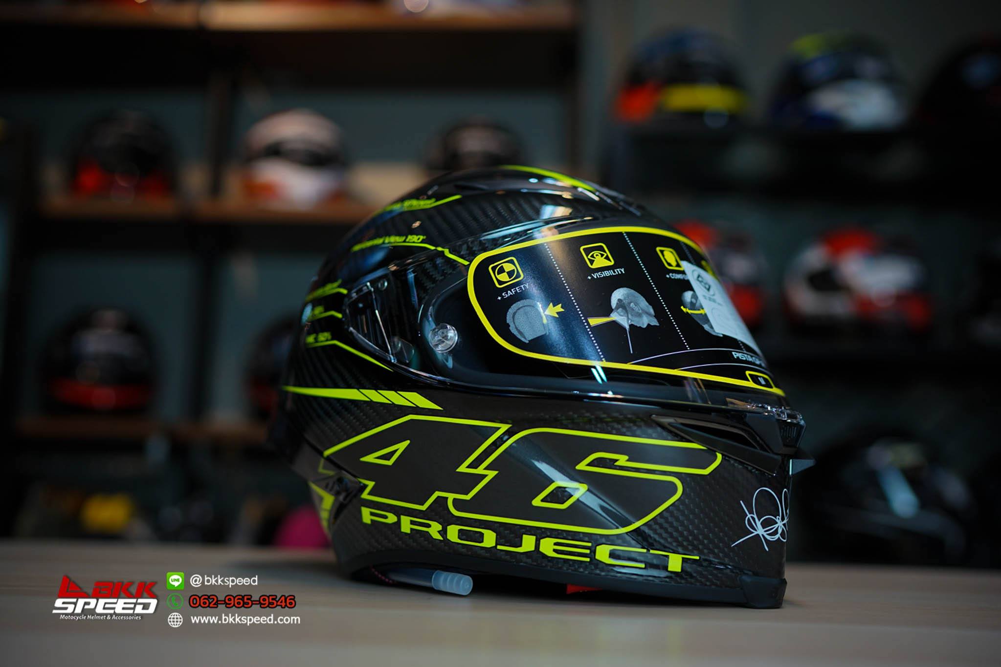 agv pista gp project 46 carbon  RR Performante Motorcycle Helmet Carbon/Lime LG, Large : Automotive The helmet created for MotoGP is now available to all riders Lsh - New arrival !