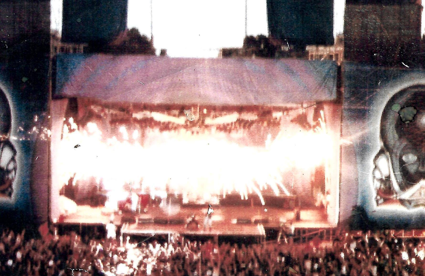 Pyrotechnic effect JOURNEY FRONTIERS TOUR at Oakland Stadium in 1983