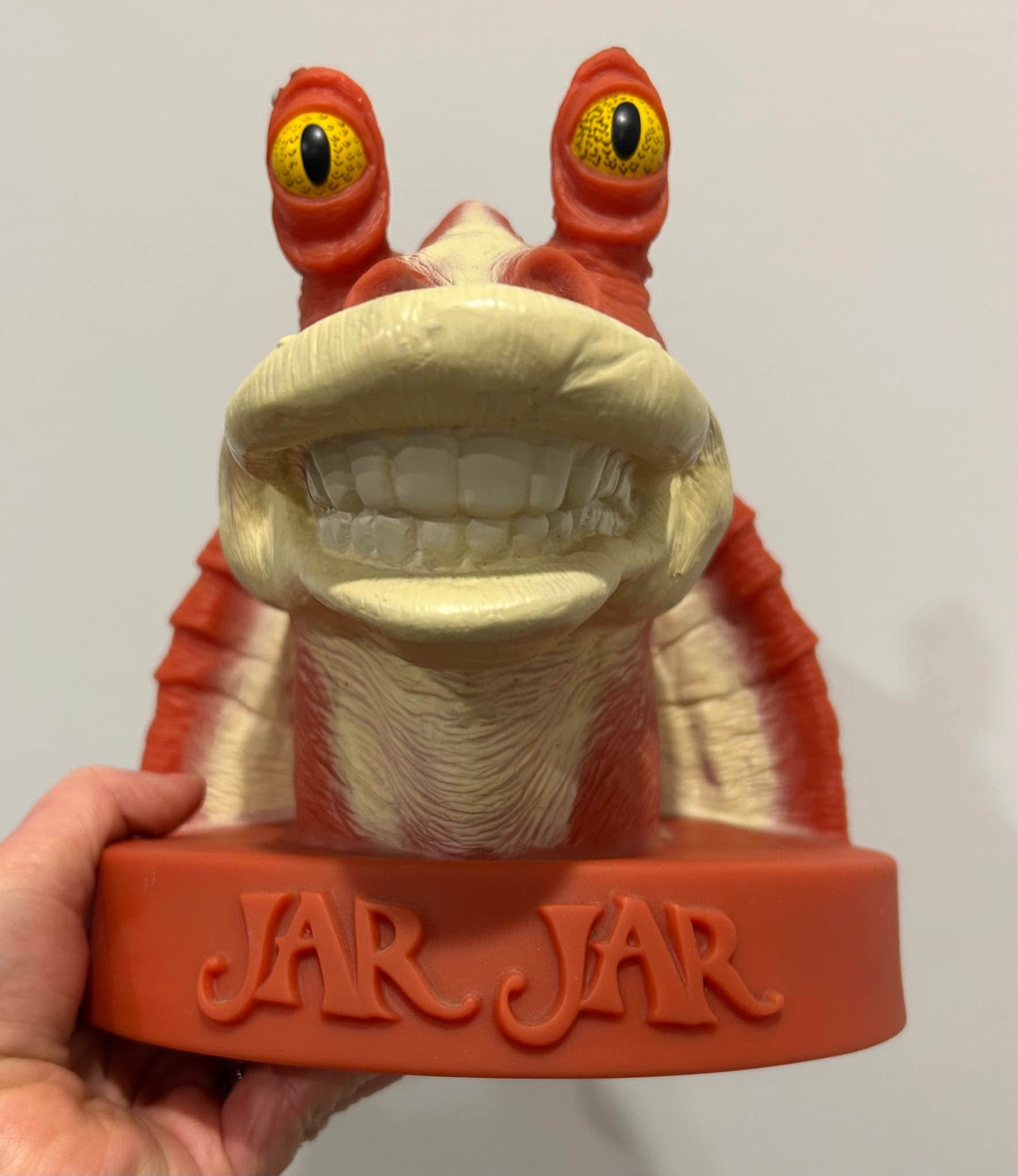 This is a vintage Jar Jar Binks money box - coin bank from Star 