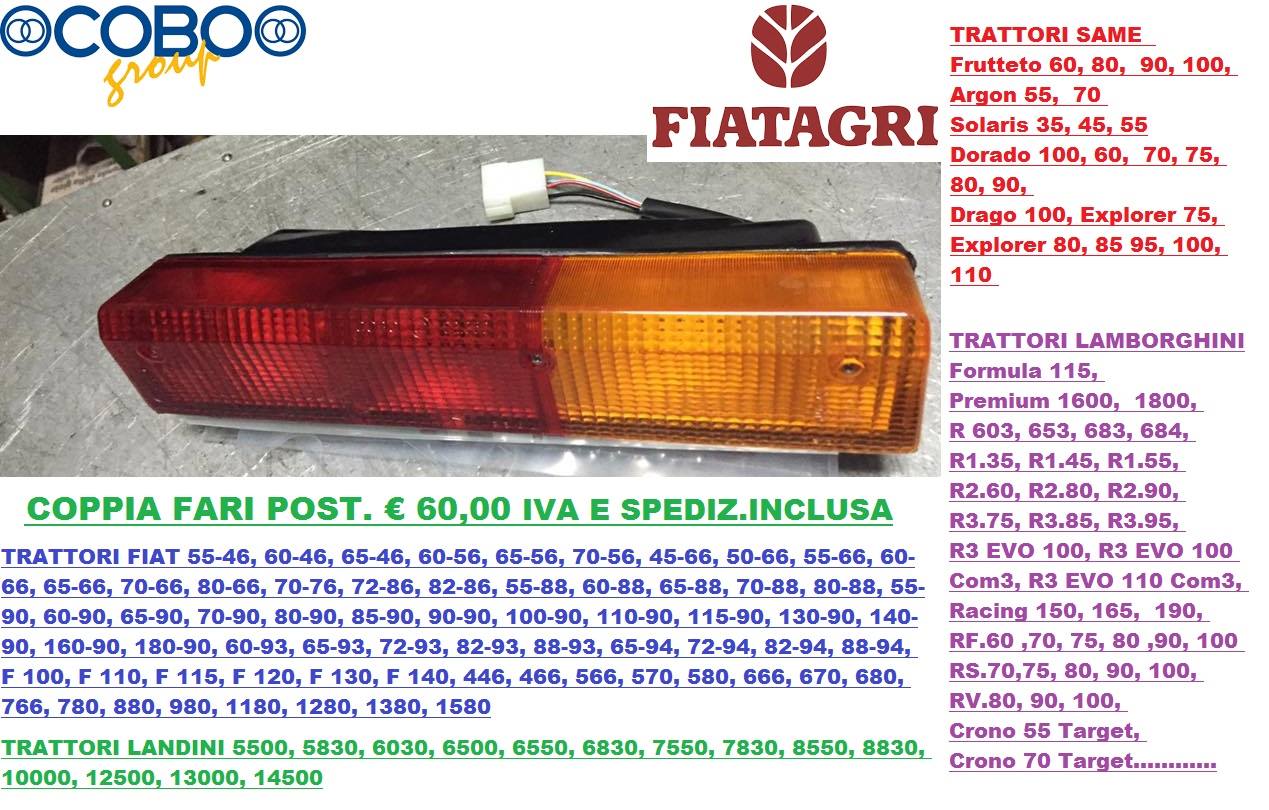 FANALE POSTERIORE TRATTORI E RIMORCHI COBO DESTRO SINISTRO LUCE TARGA 31601 42912782