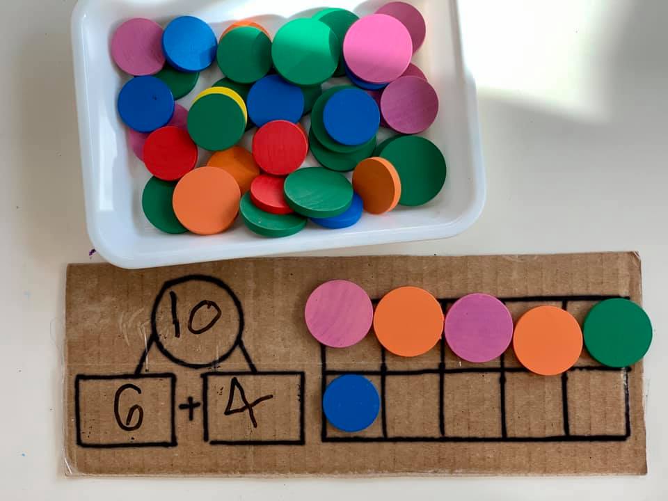 Literacyatplay - A ten frame, a two-by-five rectangular...