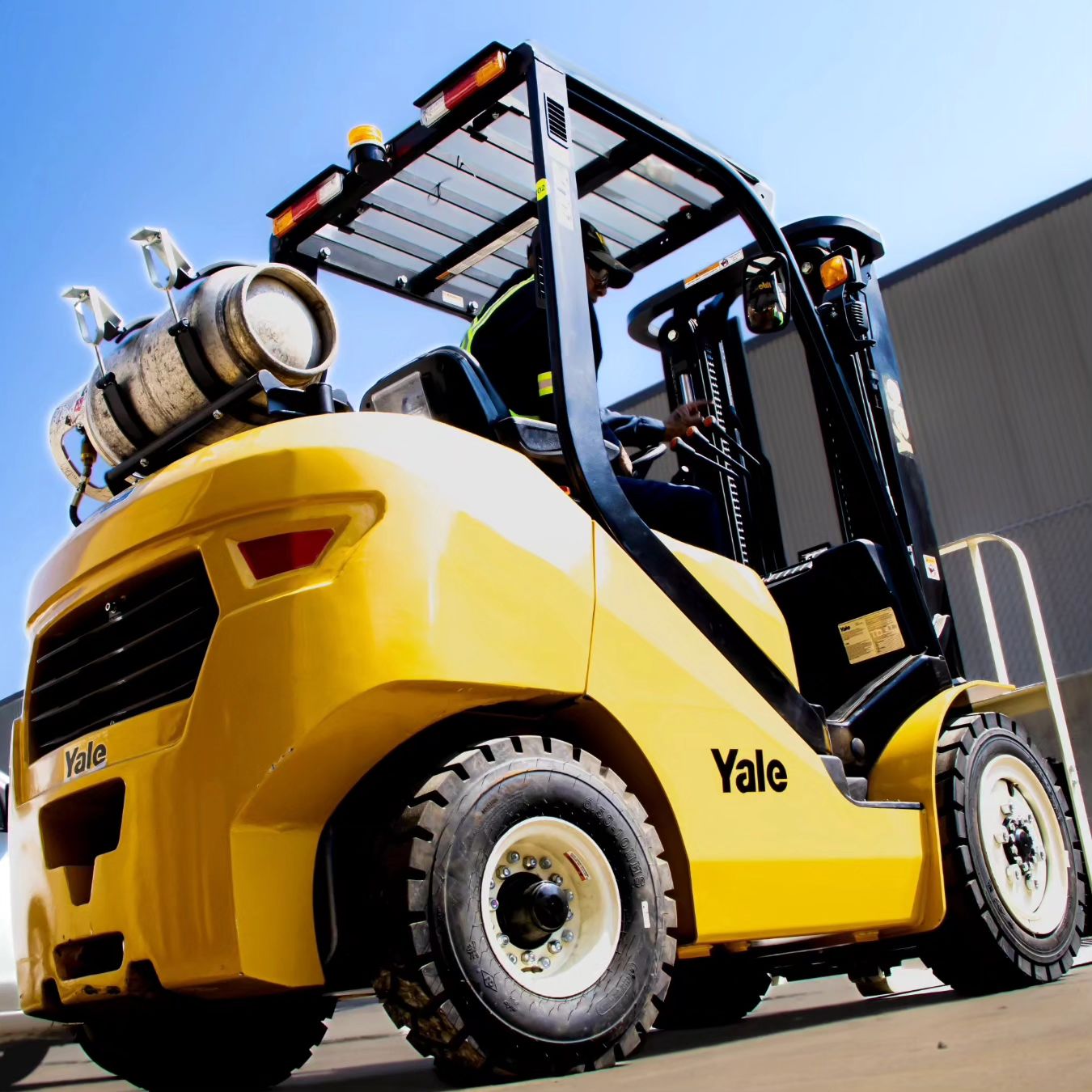 Yale Forklift Decal Set - 2 Yellow Vinyl Decals For Equipment Branding