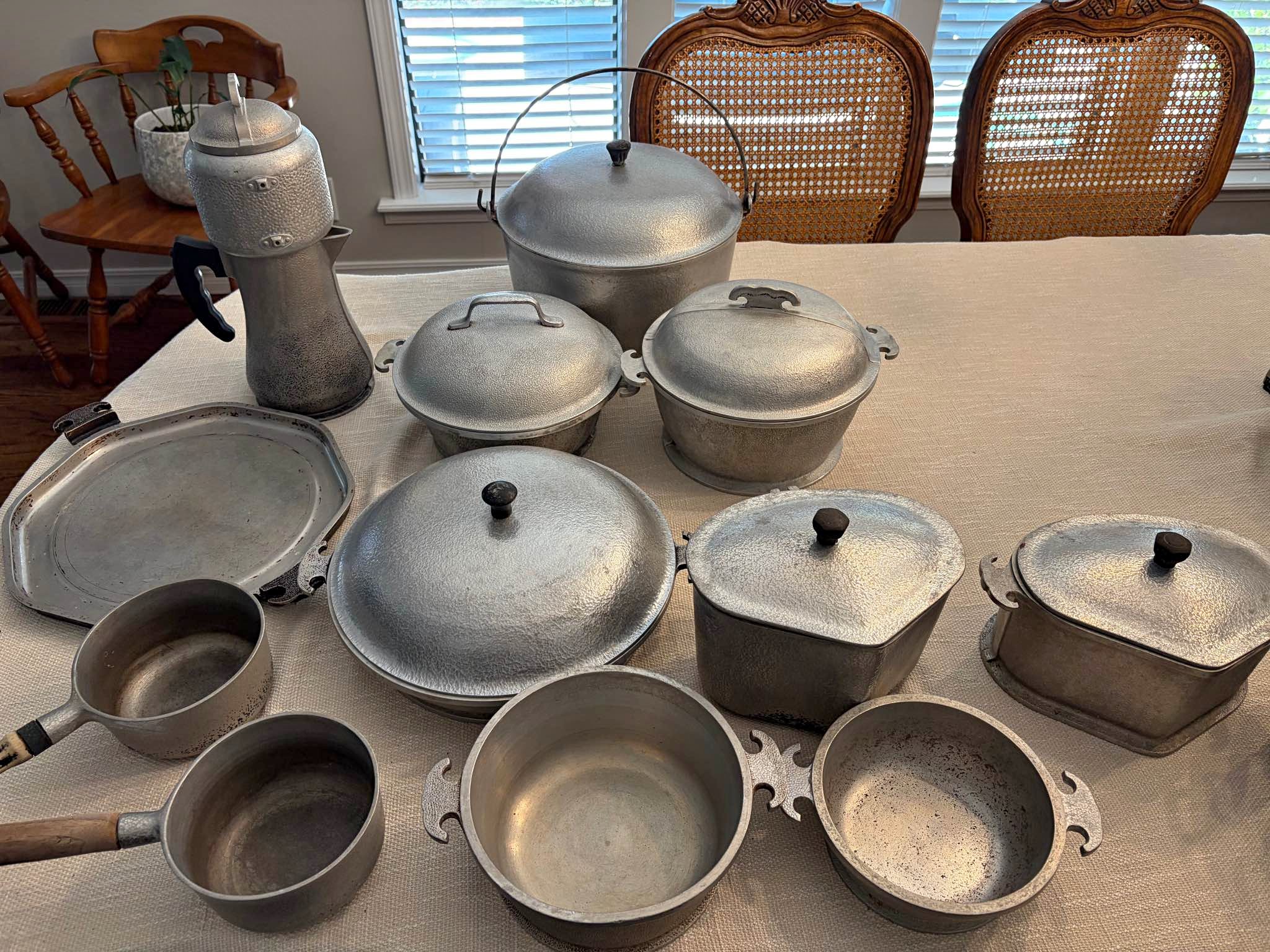 Guardian Service Aluminum 13 piece set with Pots, Pans, Lids, Coffee ...