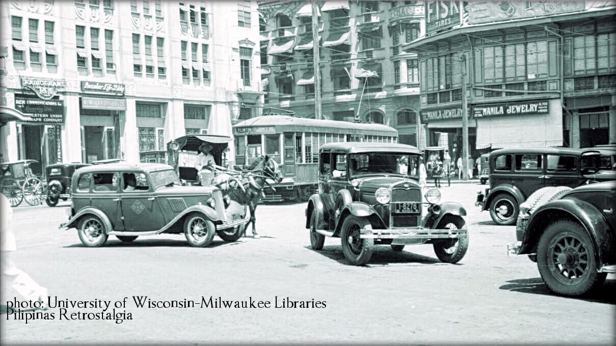 Pilipinas - Traffic Scene in Manila circa 1940s (not after 1947