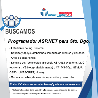 🔍Buscamos personal para diferentes... - Techcomm Wireless | Facebook