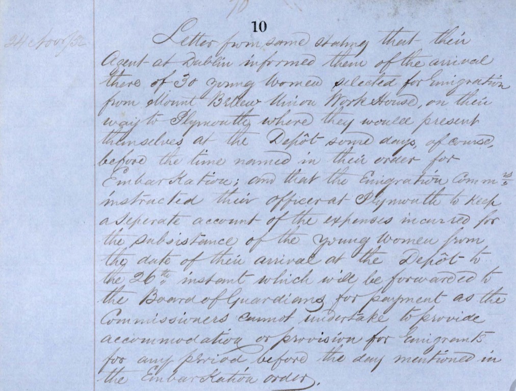 On this day 168 years ago the Mountbellew Orphan Girls had begun their ...